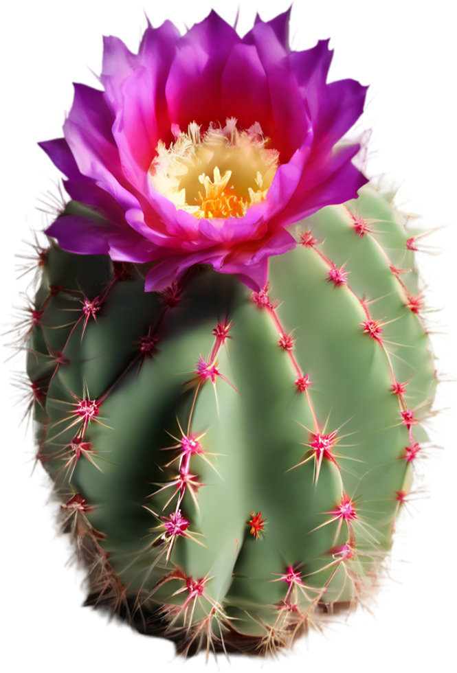 A vibrant cactus flower in full bloom. Ai-generated. png