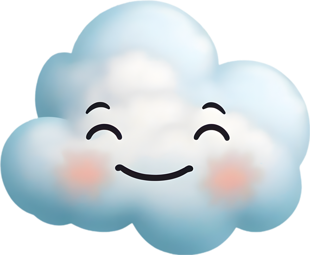 A fluffy cloud shaped like a face. AI-generated. png