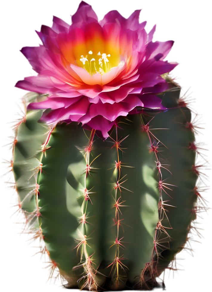A vibrant cactus flower in full bloom. Ai-generated. png