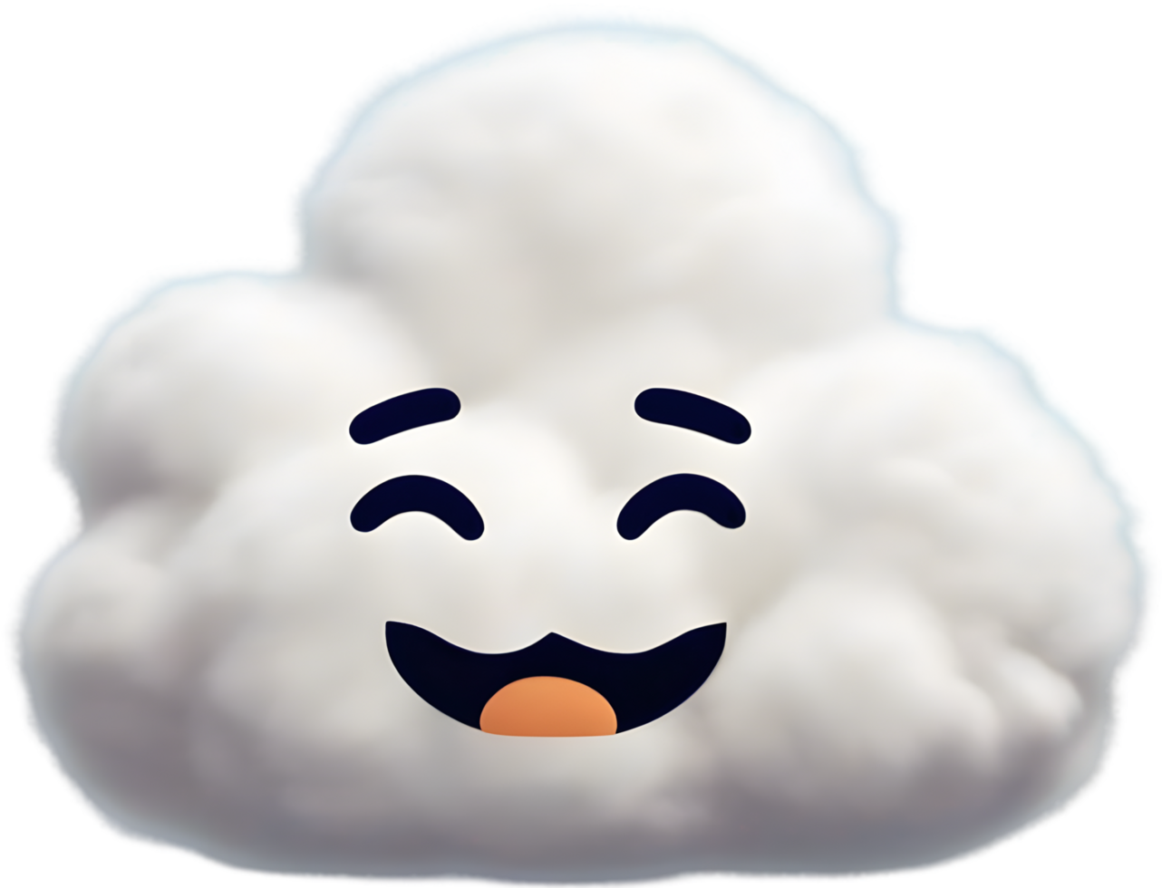 A fluffy cloud shaped like a face. AI-generated. png