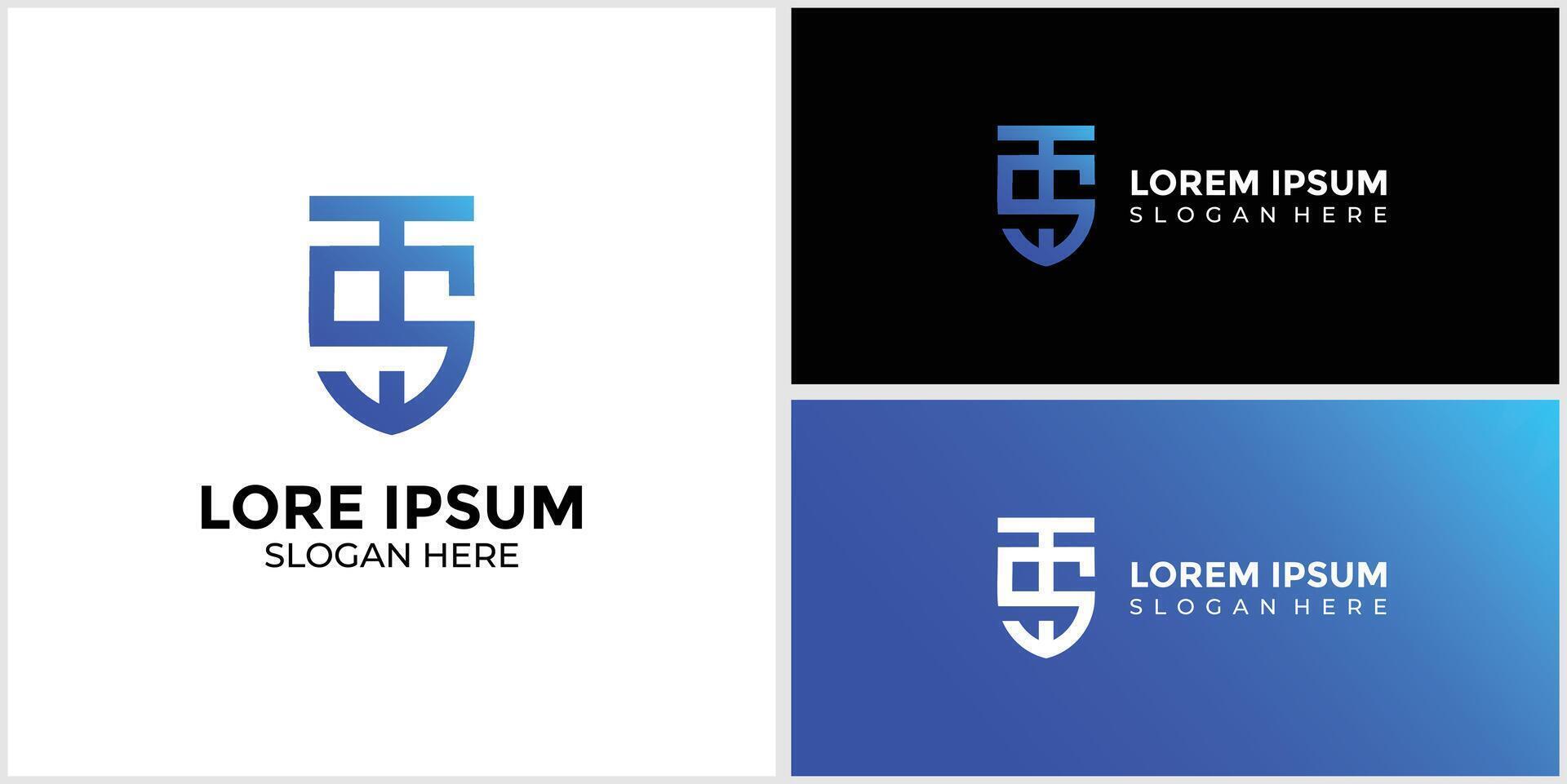 Blue shield in abstract style vector