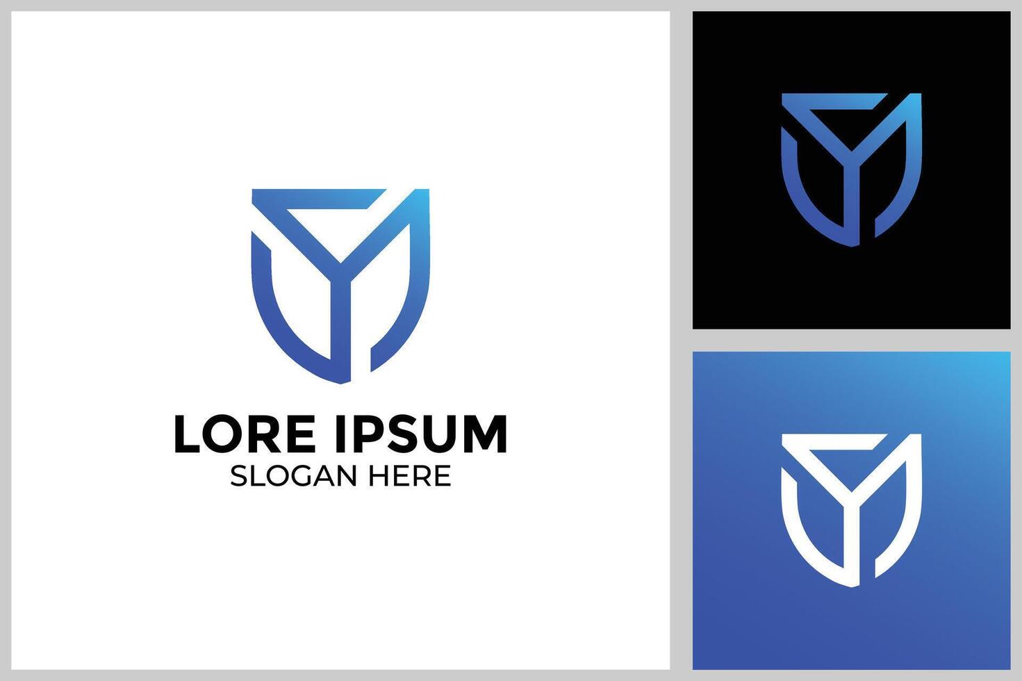 Blue shield in abstract style vector
