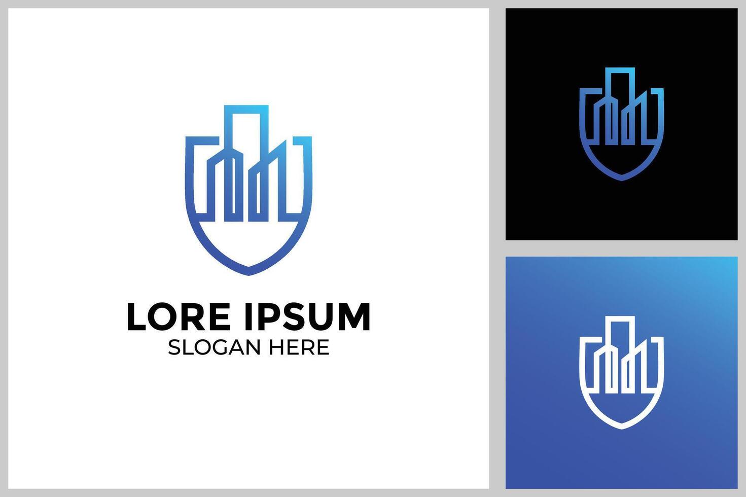 Blue shield in abstract style vector
