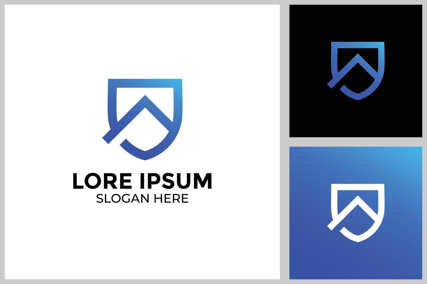 Blue shield in abstract style vector