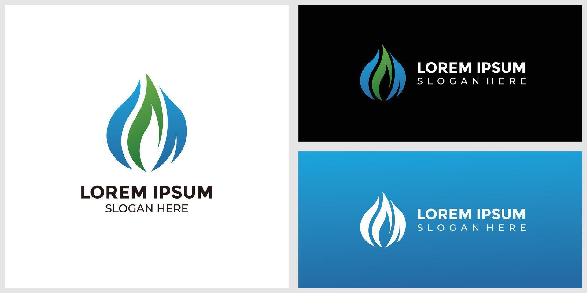 Modern gradient industrial biogas logo vector