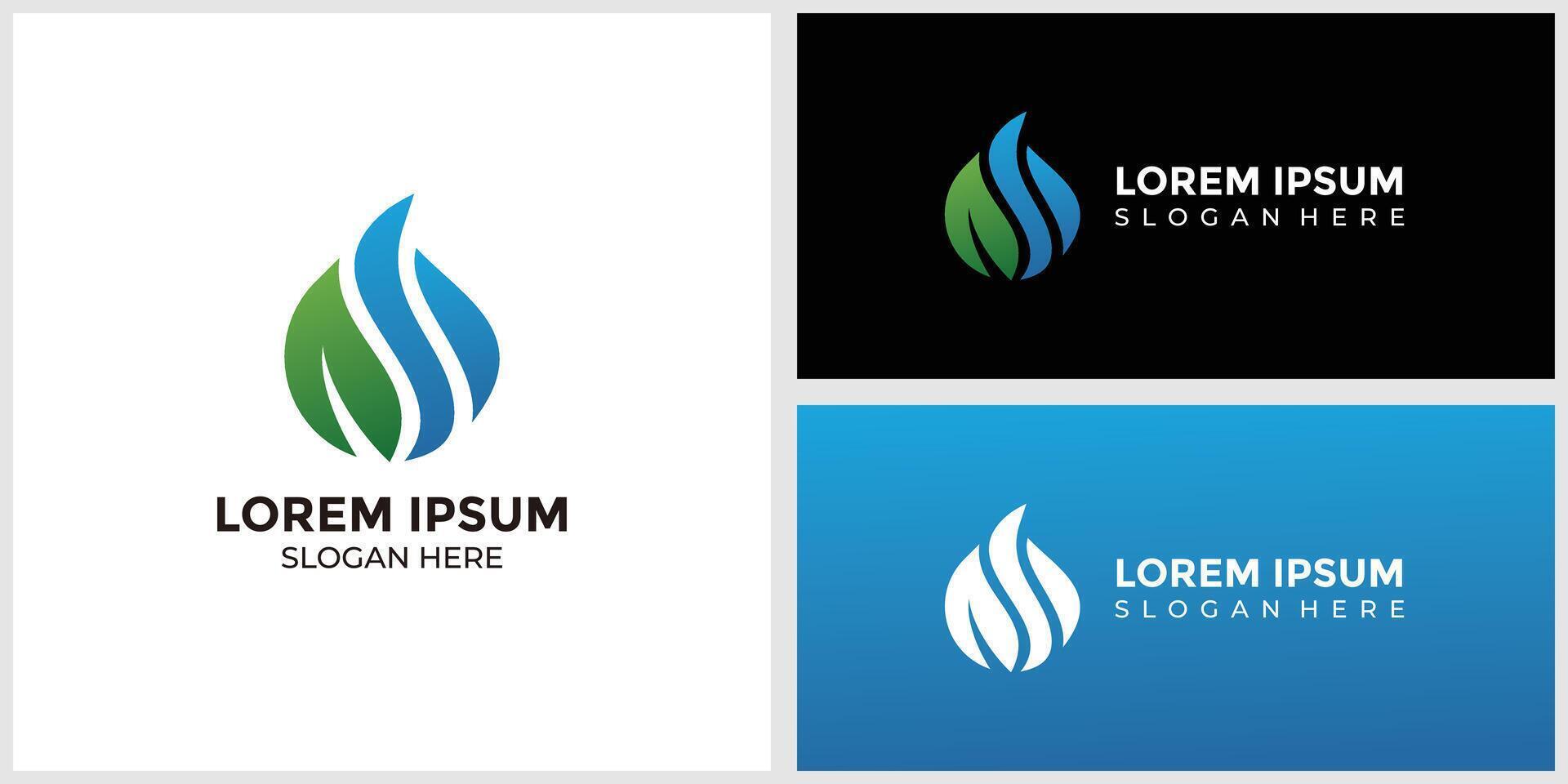 Modern gradient industrial biogas logo vector