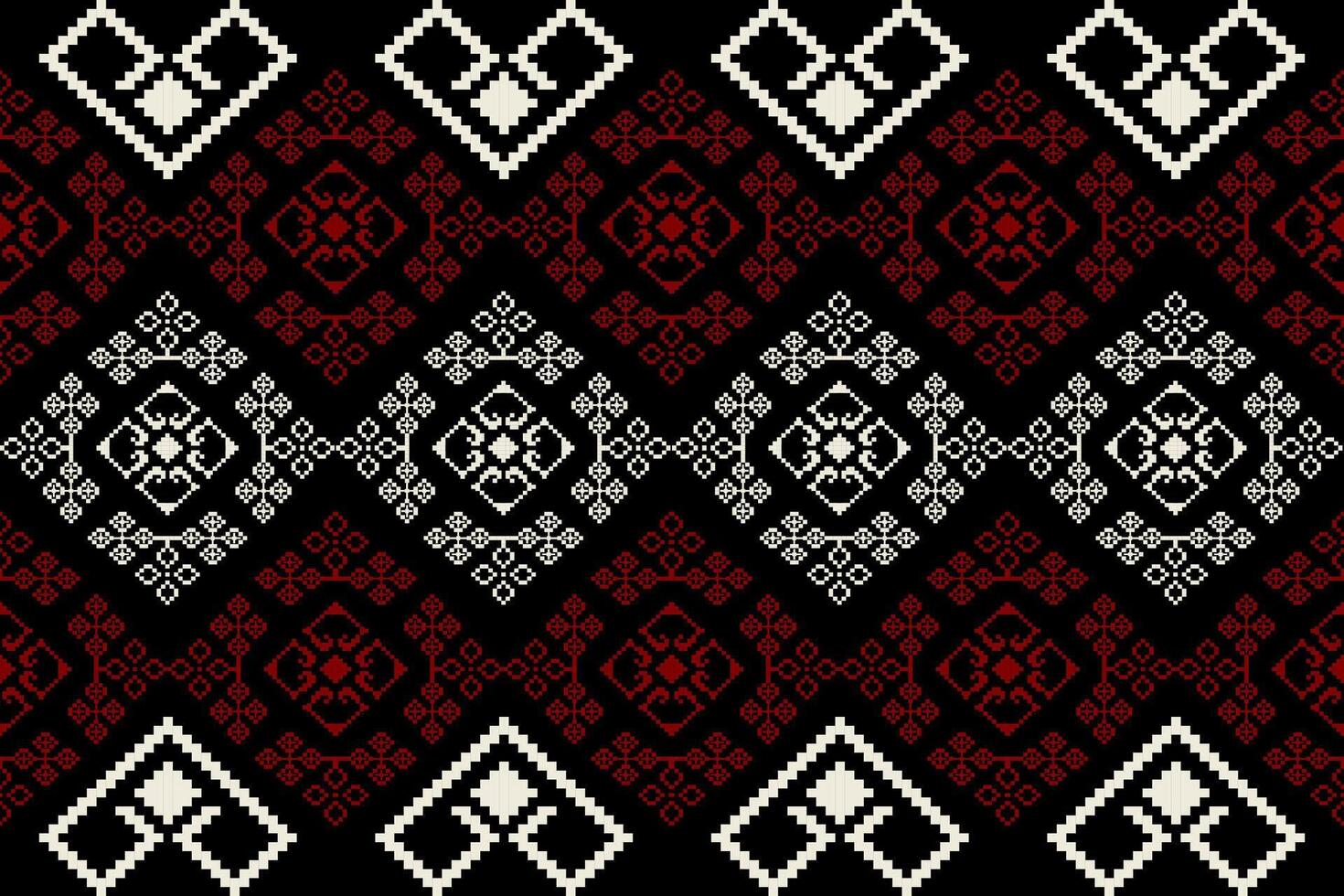 Pixel pattern ethnic oriental traditional. design fabric pattern textile African Indonesian Indian seamless Aztec style abstract illustration for print clothing vector