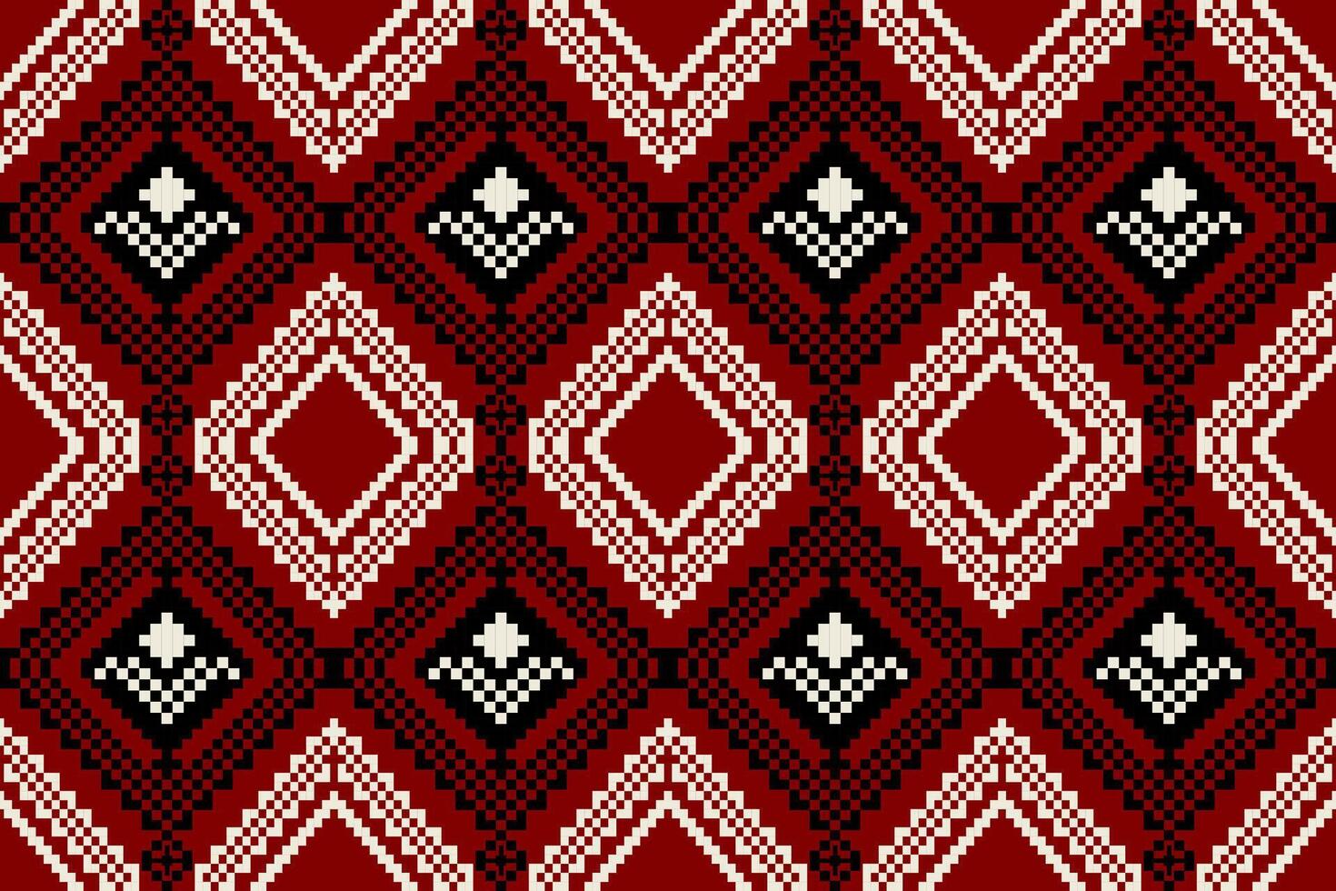 Pixel pattern ethnic oriental traditional. design fabric pattern textile African Indonesian Indian seamless Aztec style abstract illustration for print clothing vector