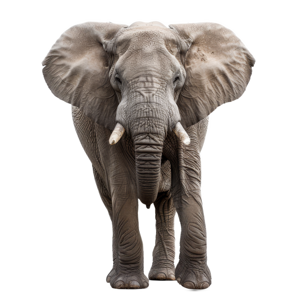An African elephant is walking across a background, a african elephant isolated on transparent background png