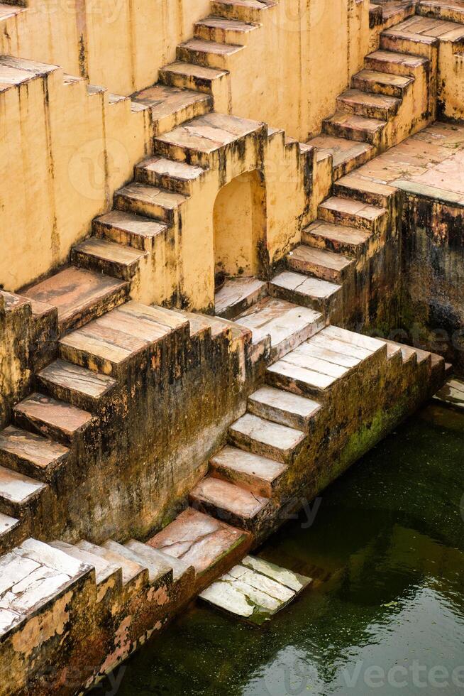 Stairs of Panna Meena ka Kund stepwell in Jaipur, Rajasthan, India photo