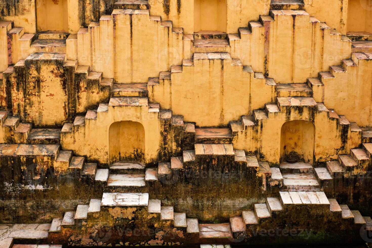 Stairs of Panna Meena ka Kund stepwell in Jaipur, Rajasthan, India photo