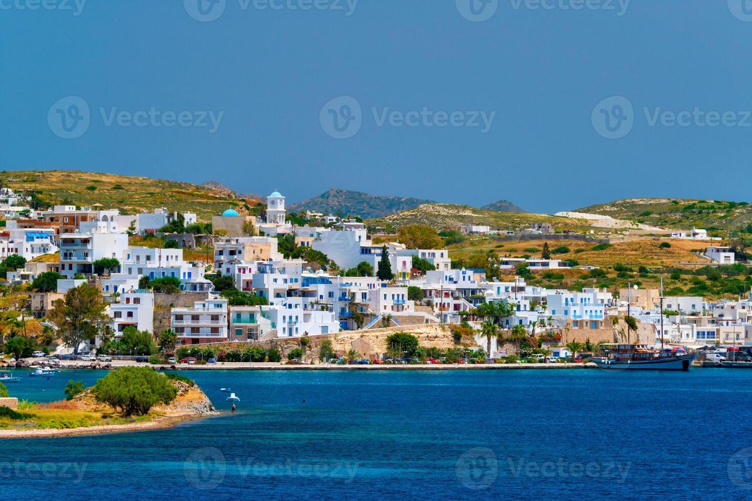 Adamantas Adamas harbor town of Milos island, Greece photo