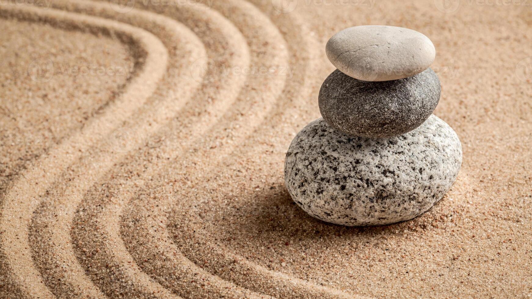 Japanese Zen stone garden photo