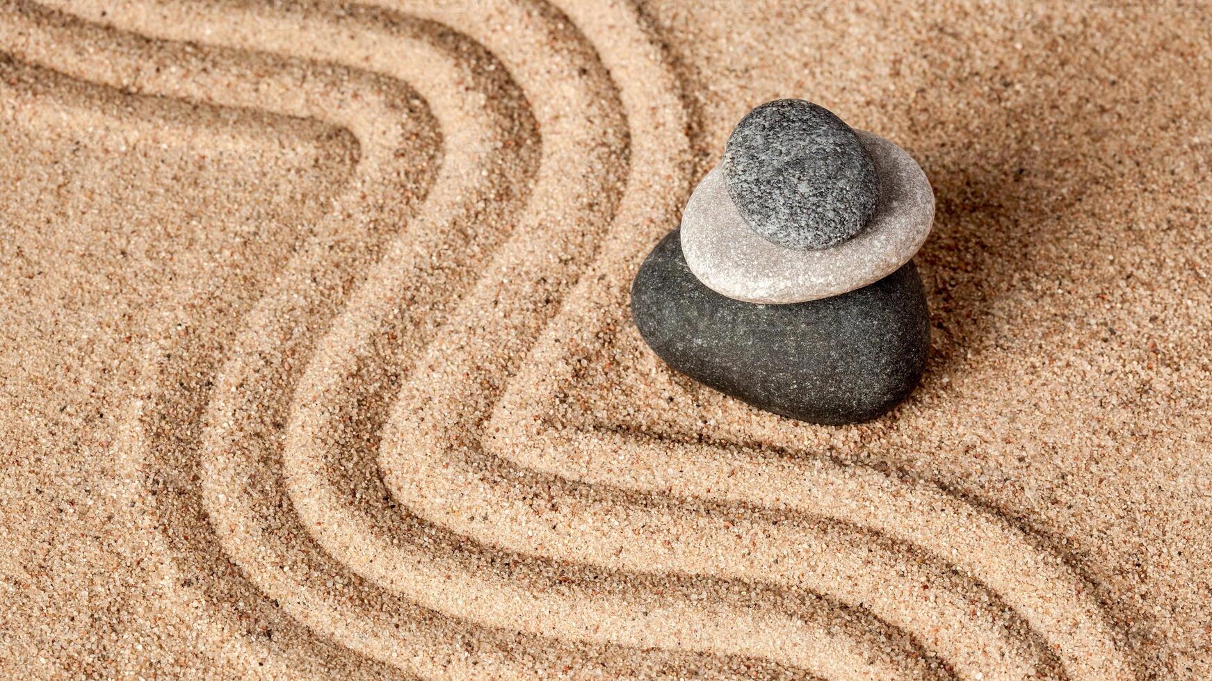 Japanese Zen stone garden photo