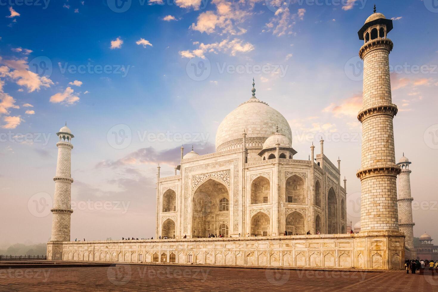 Taj Mahal on sunrise sunset, Agra, India photo