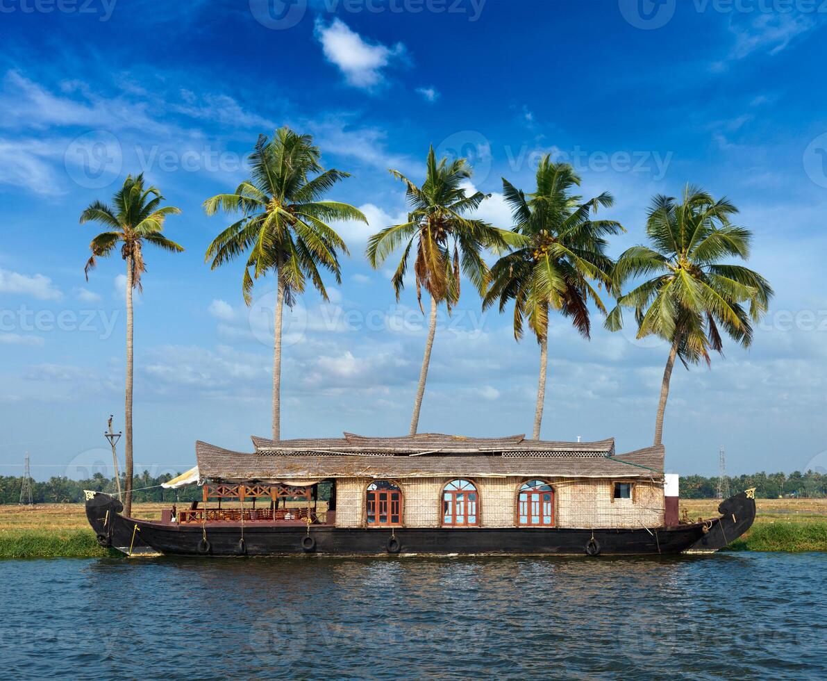 Houseboat on Kerala backwaters, India photo