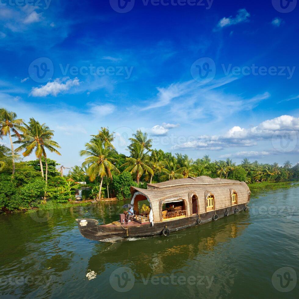 Houseboat on Kerala backwaters, India photo