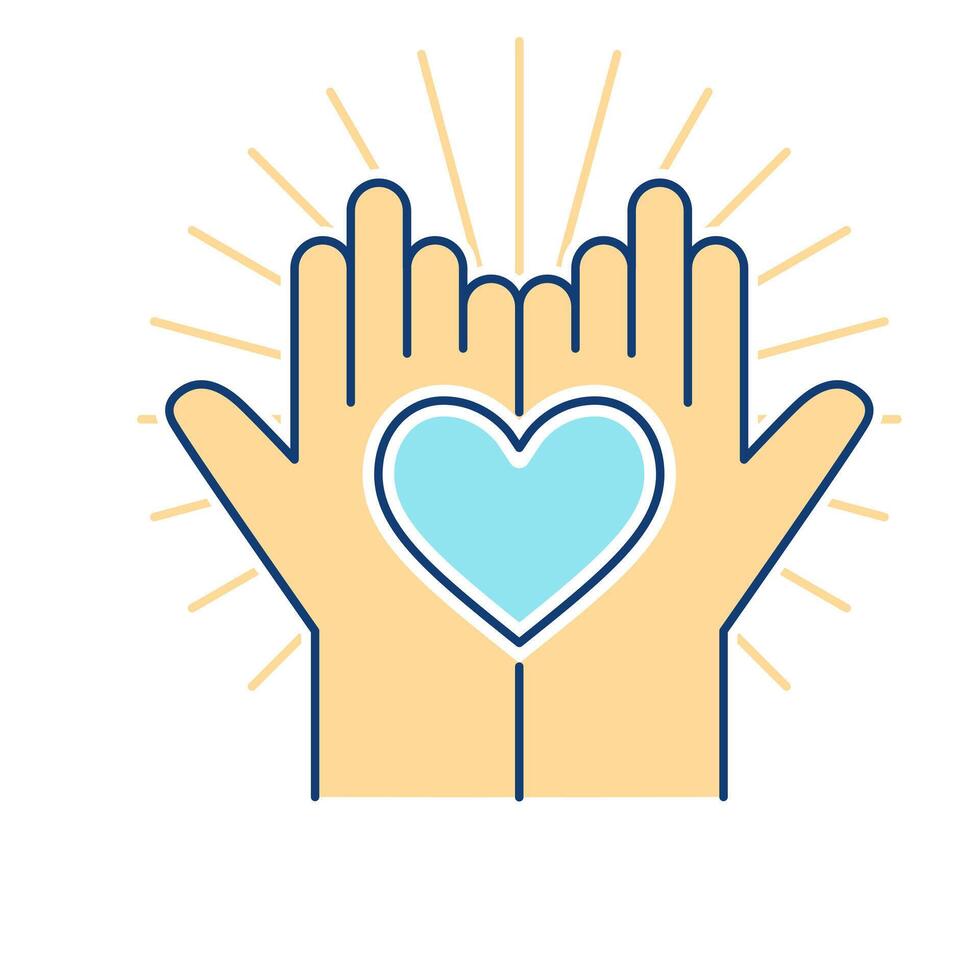 Hand Love Welfare Icon vector