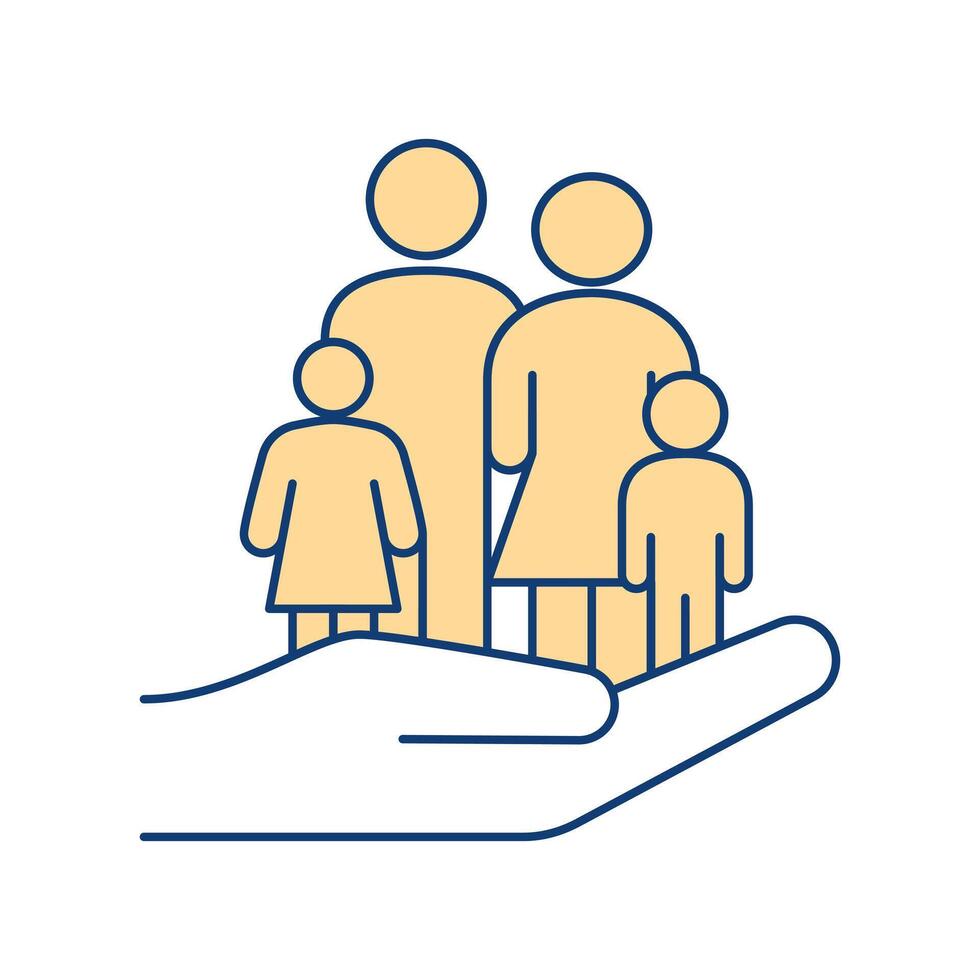 Hand Family Assistance For Needy Welfare Icon vector