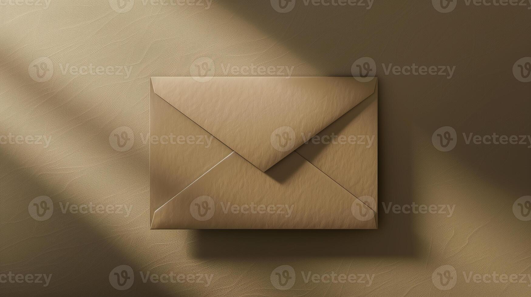 A mockup of an envelope on a neutral background with elegant shadows. photo