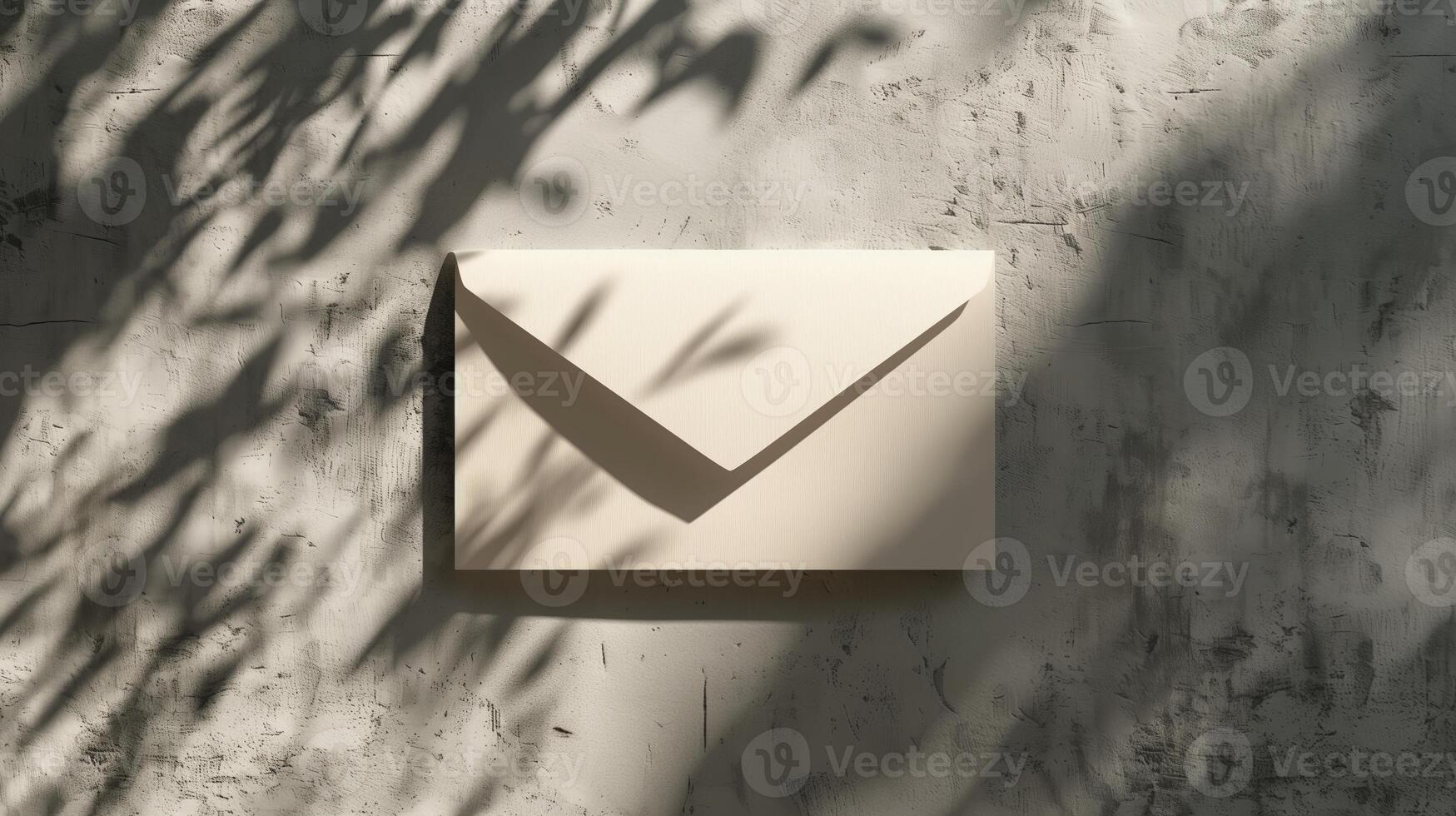 A mockup of an envelope on a neutral background with elegant shadows. photo