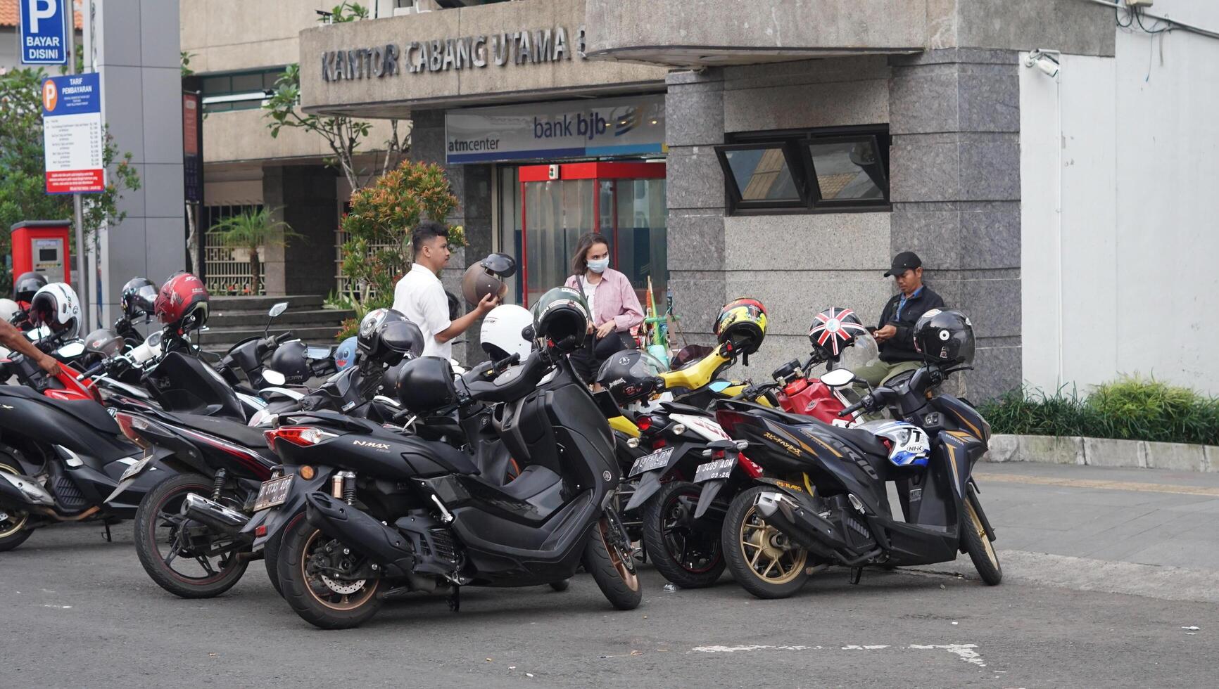 Bandung, West Java. May 26, 2023, the atmosphere of the Asia-Africa Bandung street while on vacation photo
