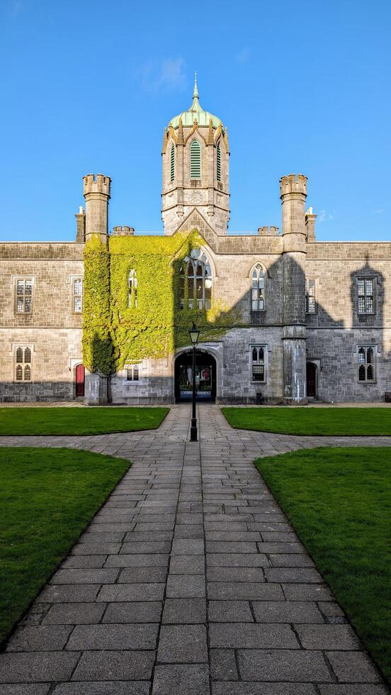 The University of Galway, quadrangle in Ireland, architecture and landmarks background photo