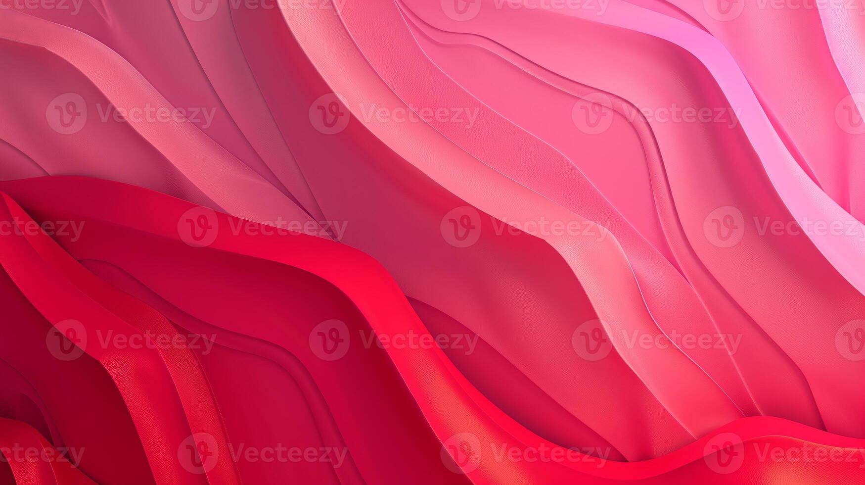 Red and pink background with three-dimensional smooth red waves. photo