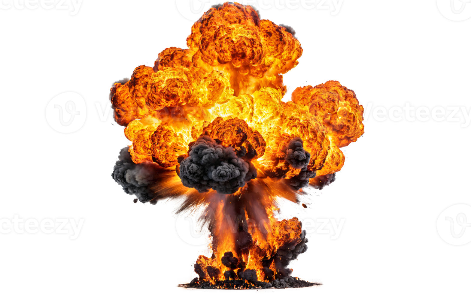 fiery explosions, transparent background png