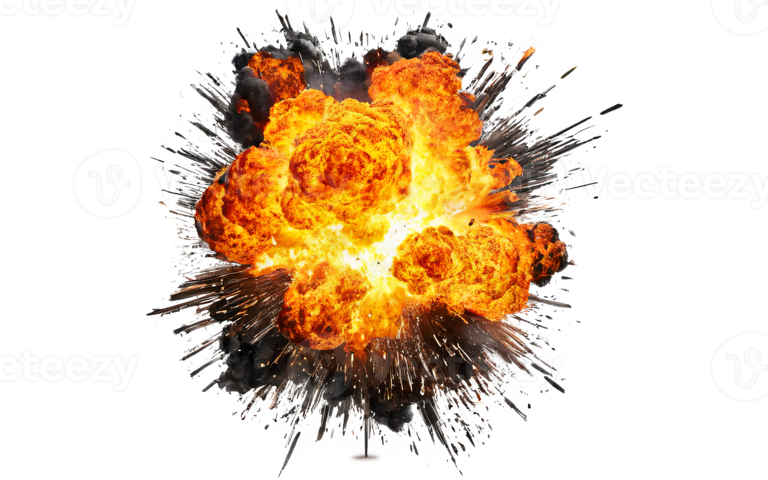 fiery explosions, transparent background png