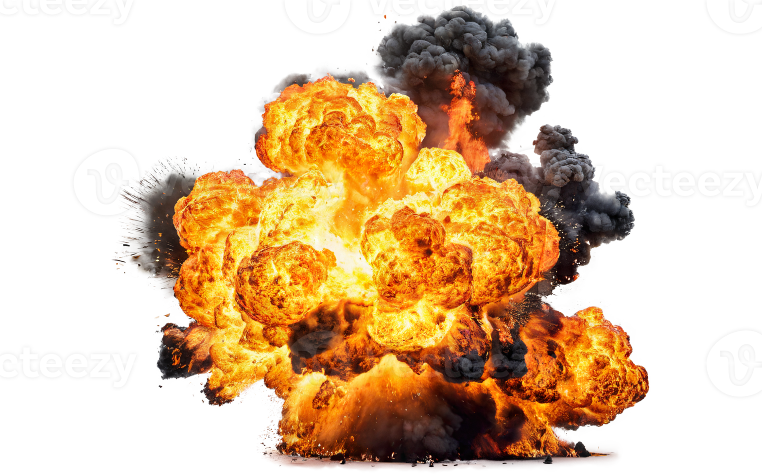 fiery explosions, transparent background png