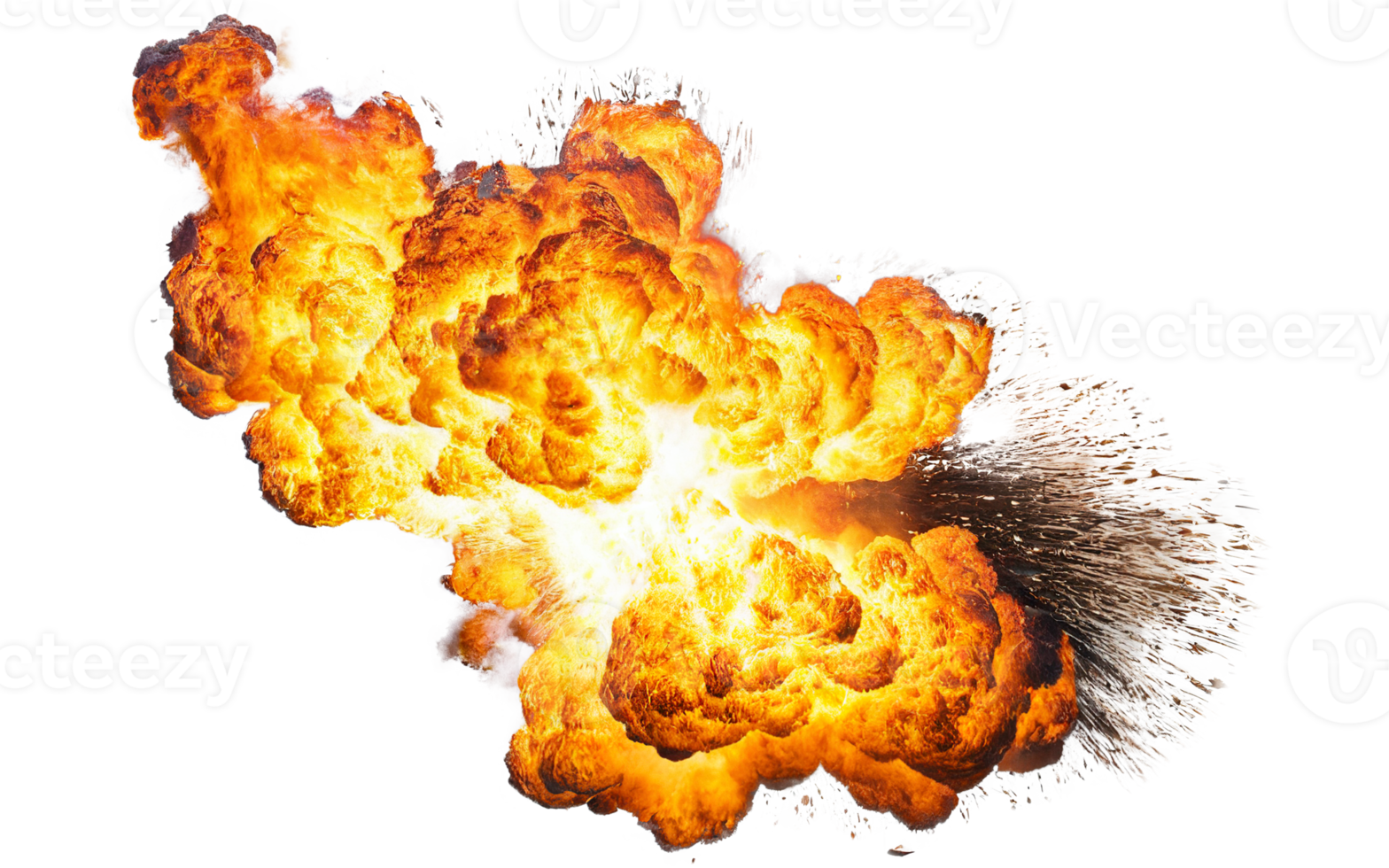 fiery explosions, transparent background png