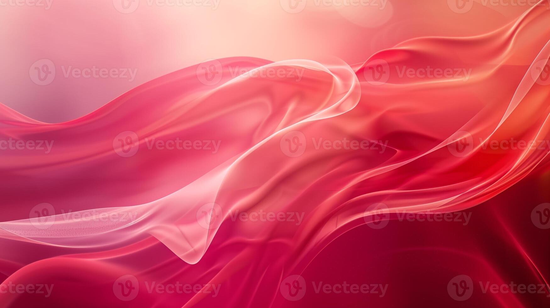 Red and pink background with three-dimensional smooth red waves. photo