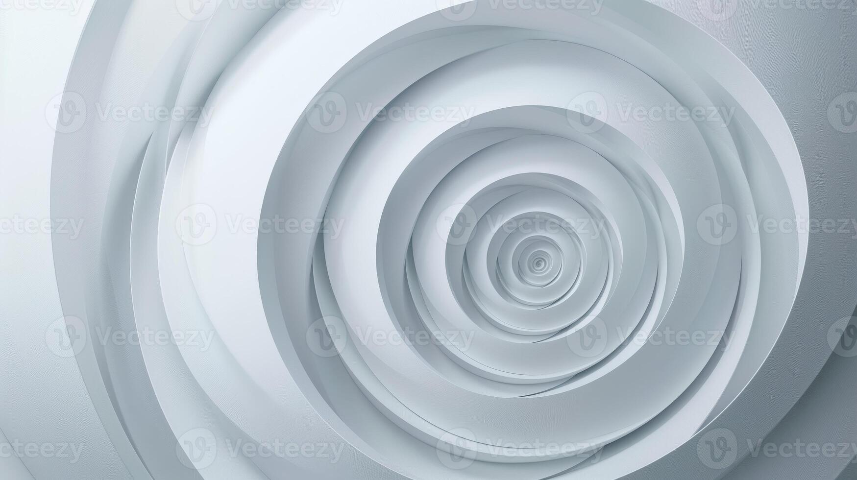 The white background with a 3D graphic of a big circle with smooth waves on center. photo