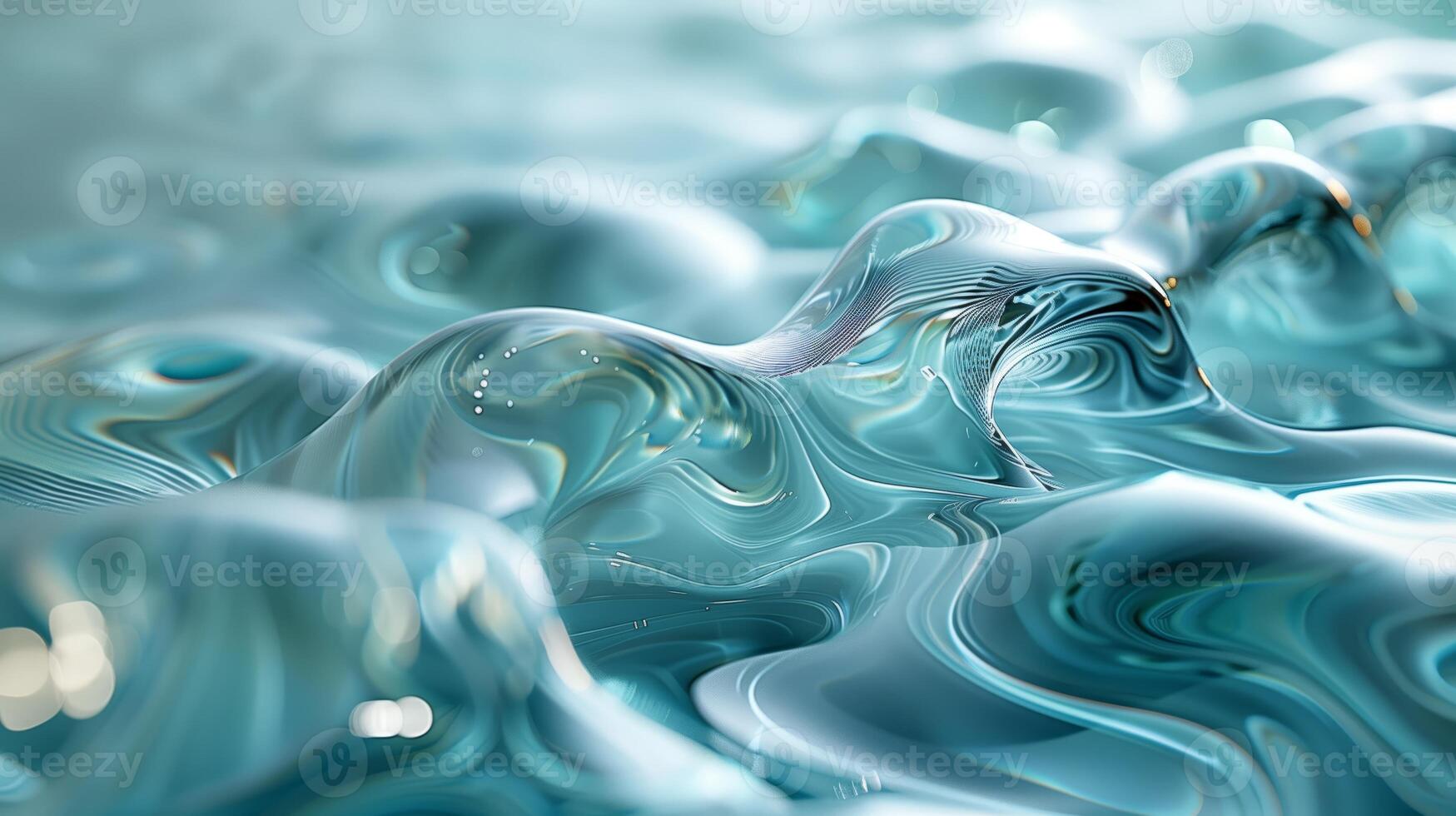 A close up of a liquid, organic shapes and curved lines, glass sculpture. photo