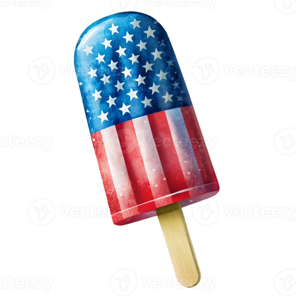 single ice lolly in the colors of the American flag png