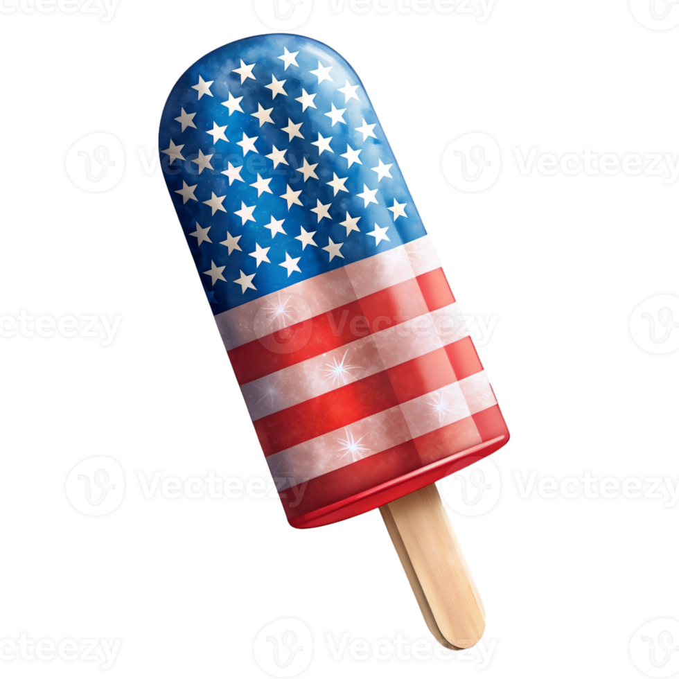 single ice lolly in the colors of the American flag png