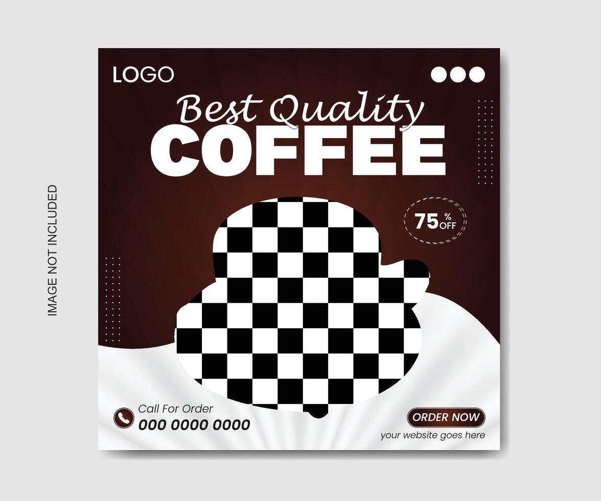 Best Quality Coffee social media template vector