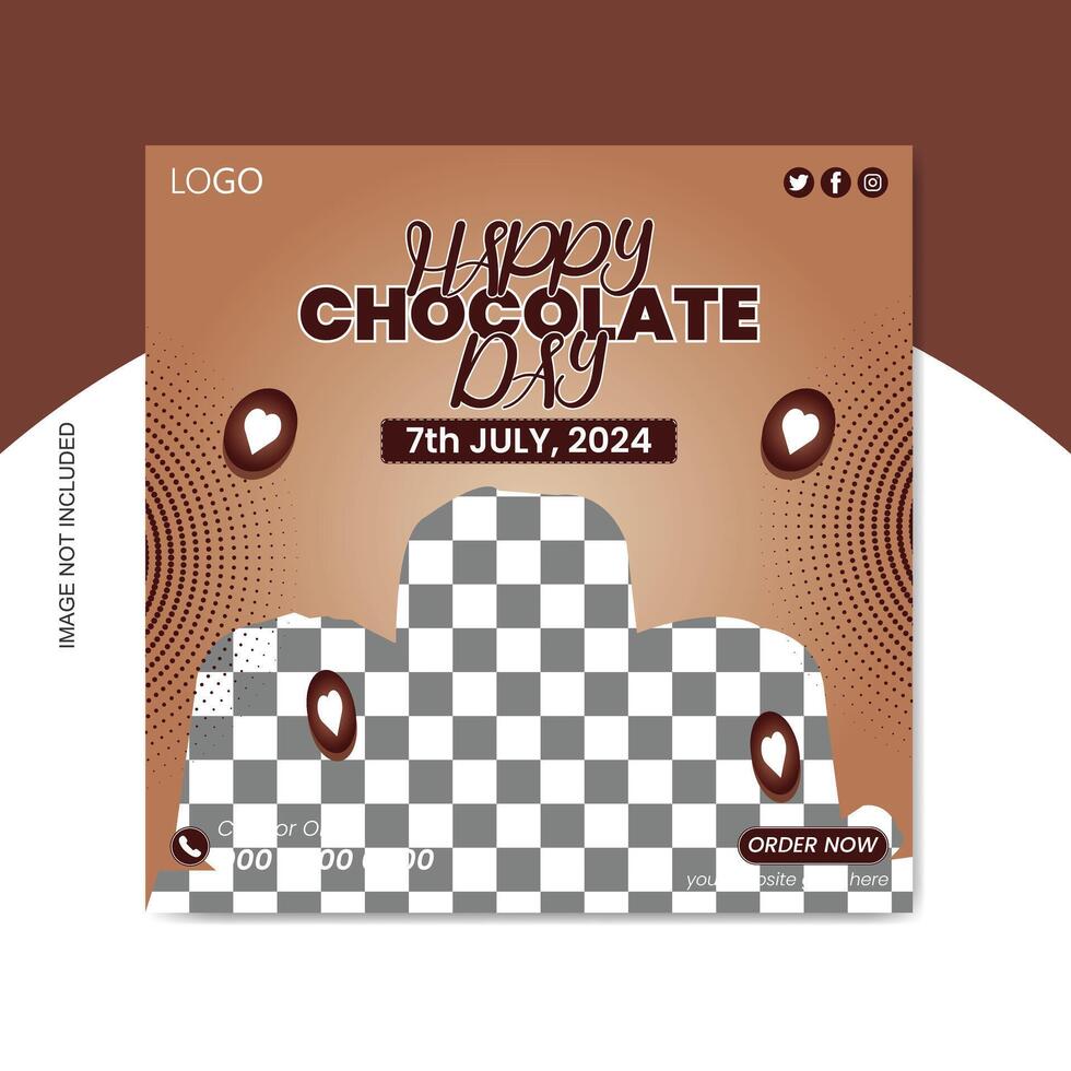 Happy Chocolate day social media banner template celebrating the festival. vector