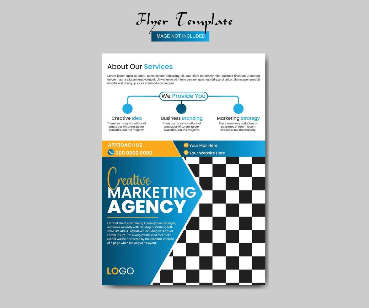 Business Solution Flyer Template Design. Business flyer design template for poster flyer. Graphic design layout with graphic elements and space for photo background. vector