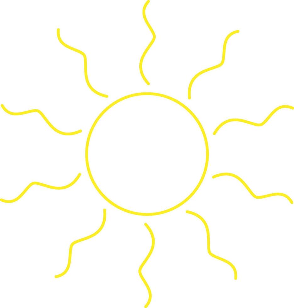 a sun with a yellow outline on a white background vector