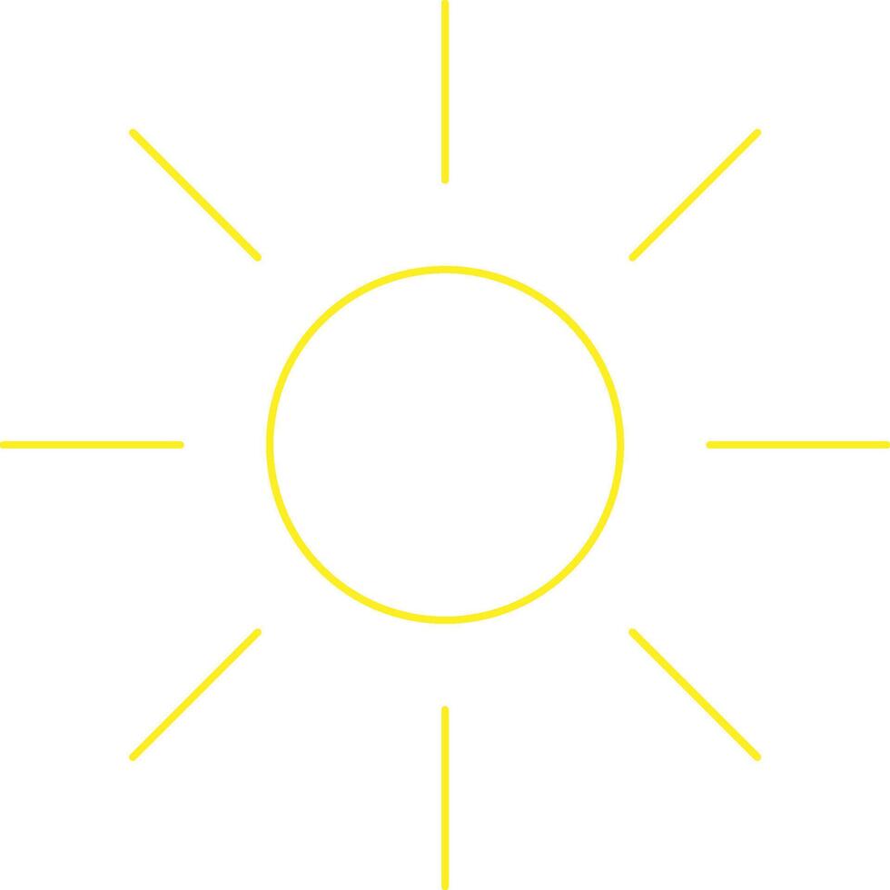 line Sun Icon for Brightness, Intensity Setting icon vector