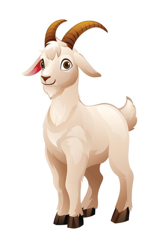 Goat cartoon character illustration isolated on white background vector