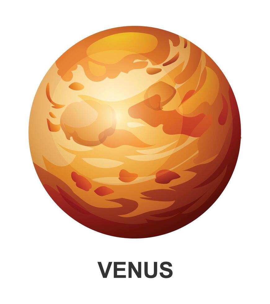 Venus planet. Illustration isolated on white background vector