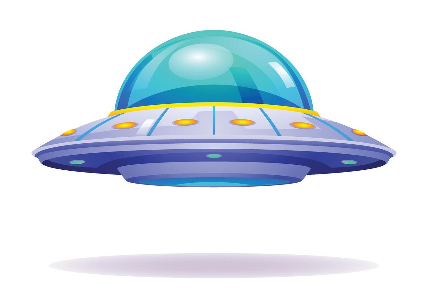 Ufo illustration. Unidentified flying object. Isolated on white background vector