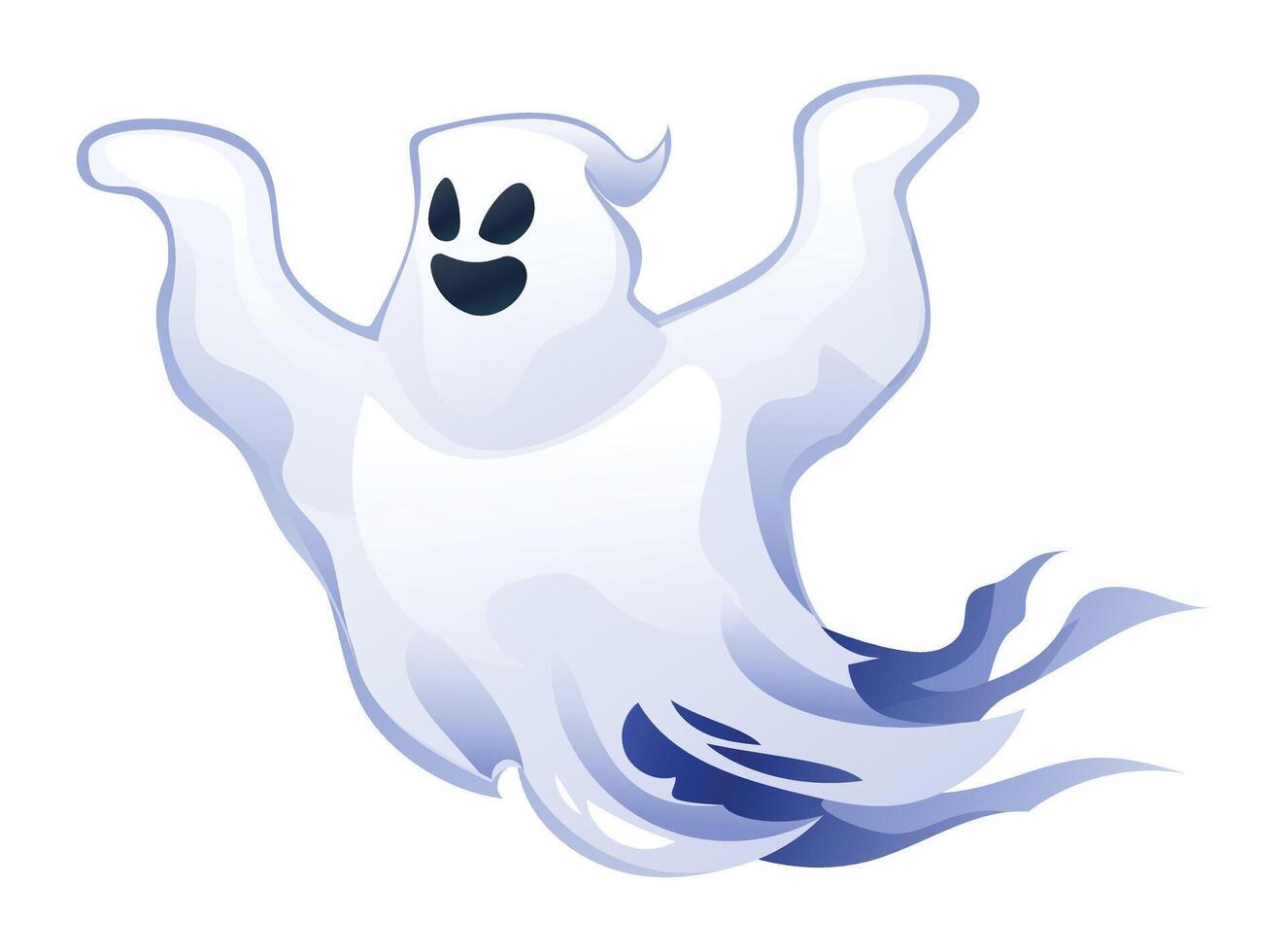 Ghost character. Halloween spooky mysterious ghost. Cartoon illustration vector