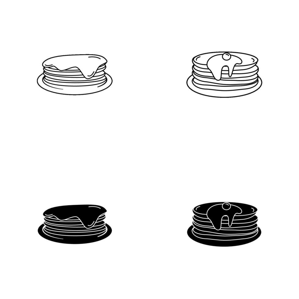 pancake icon flat illustration vector