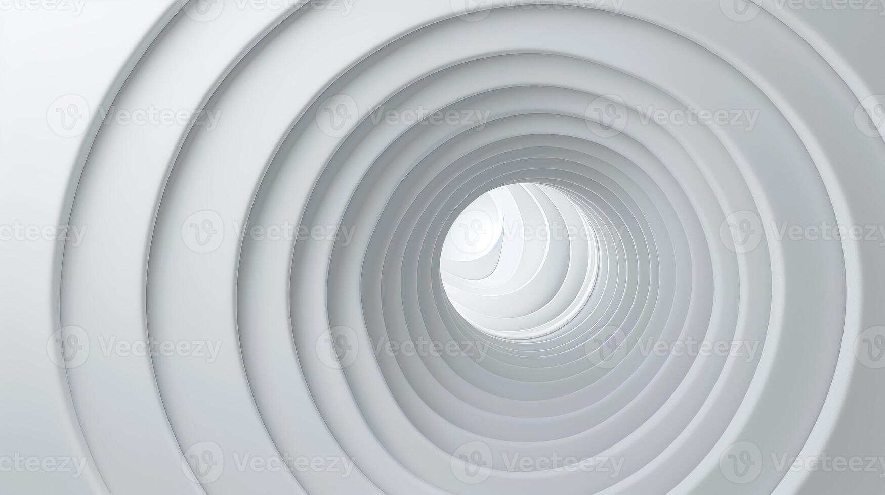 The white background with a 3D graphic of a big circle with smooth waves on center. photo