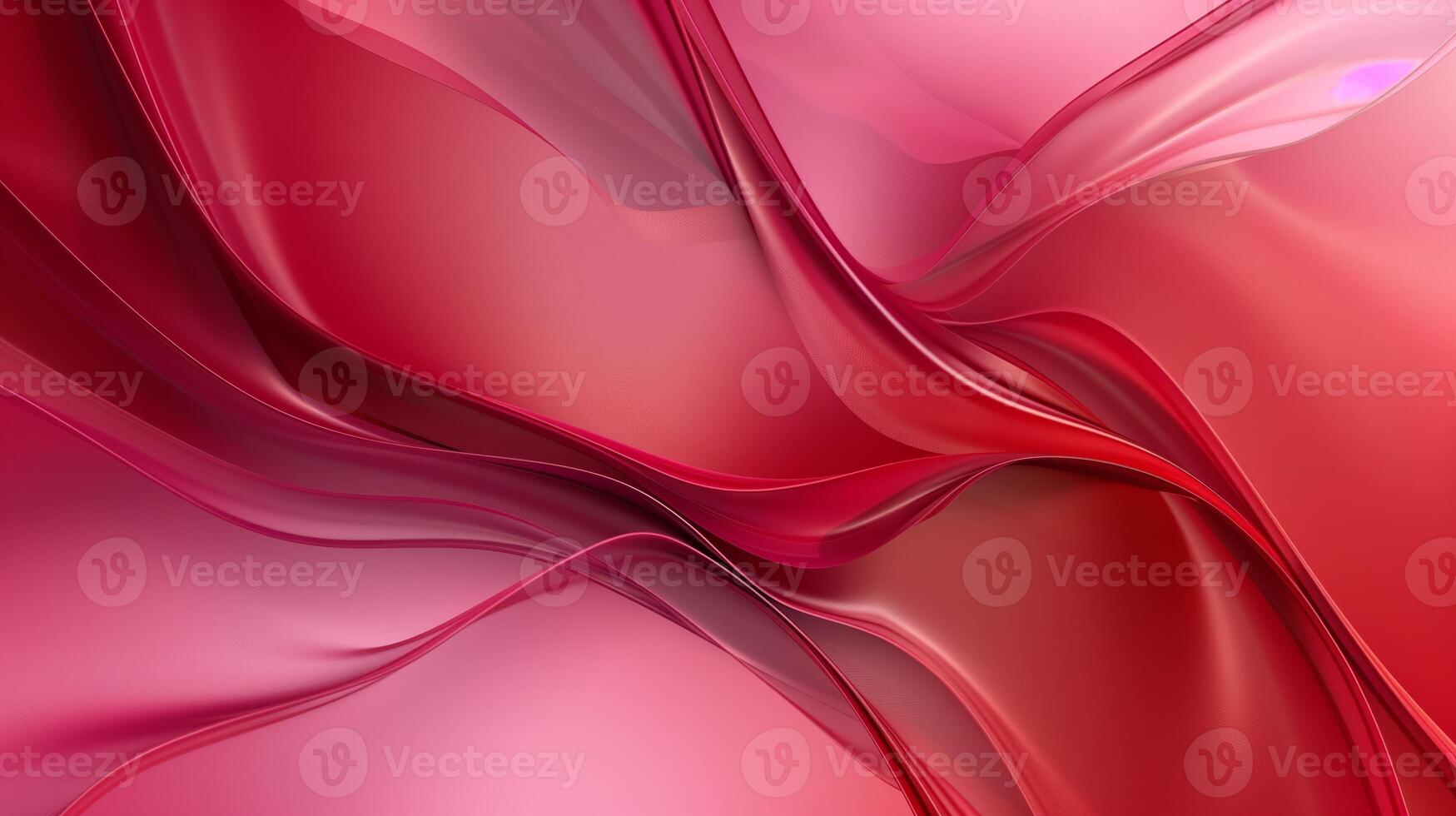 Red and pink background with three-dimensional smooth red waves. photo