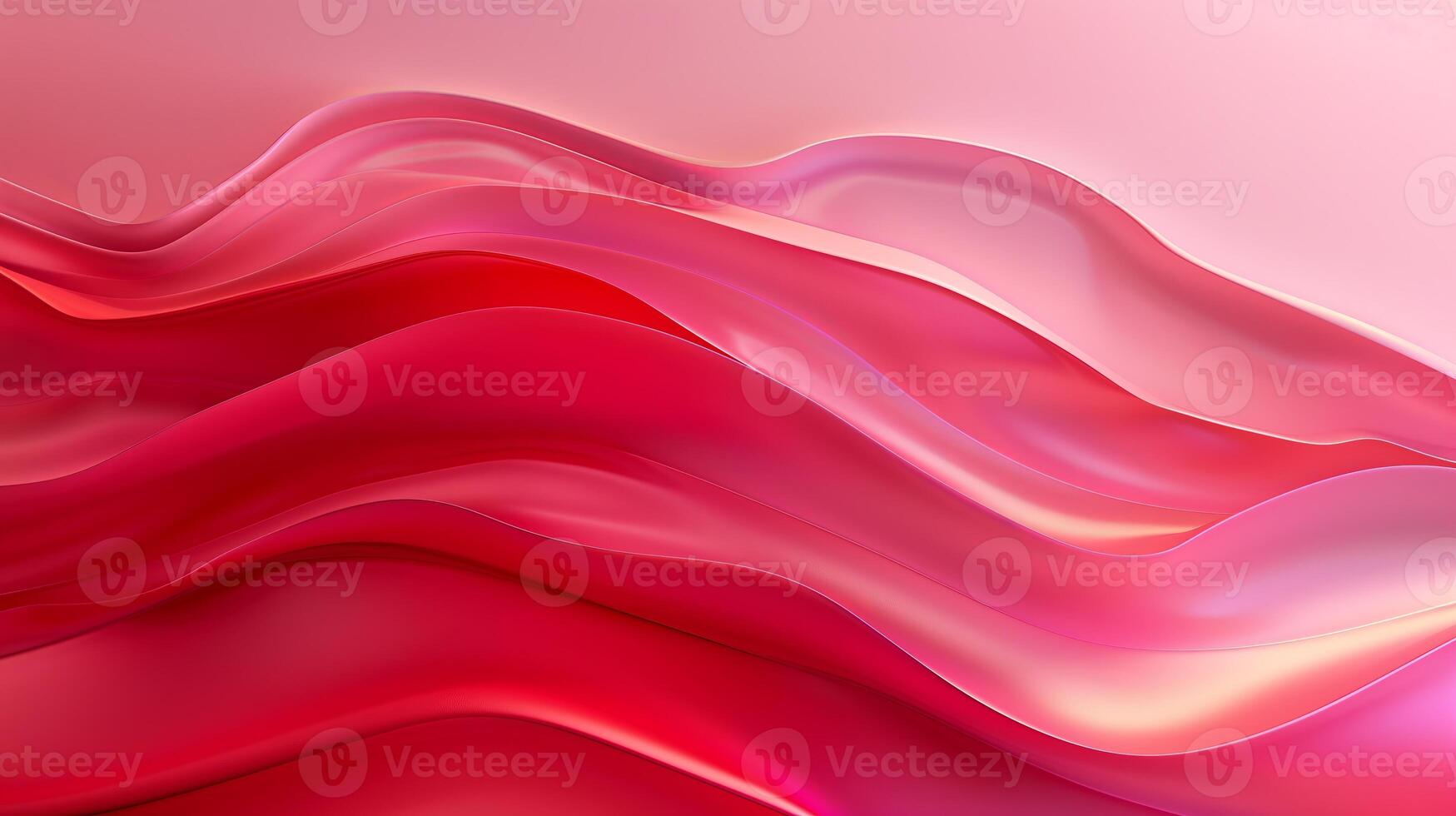 Red and pink background with three-dimensional smooth red waves. photo
